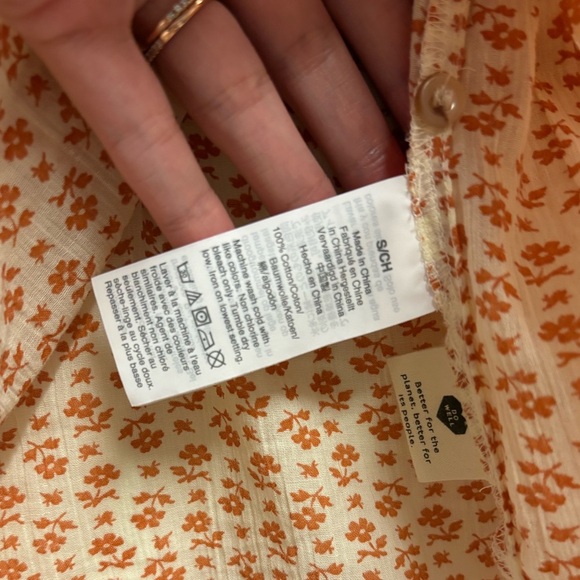 NWOT Madewell Ruffle-Yoke Prairie Top In Cutout Blooms Size Small - Picture 4 of 4